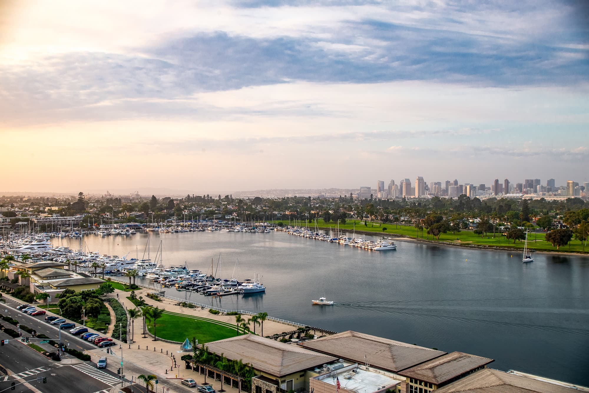 San Diego skyline from the Coronado marina